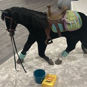 American girl western horse and western saddle set